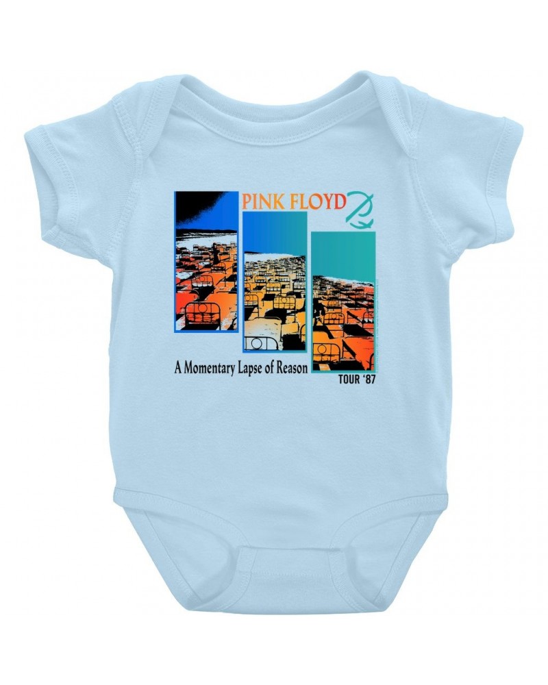 Pink Floyd Baby Short Sleeve Bodysuit | Fragmented Momentary Lapse Of Reason '87 Tour Bodysuit $9.78 Kids