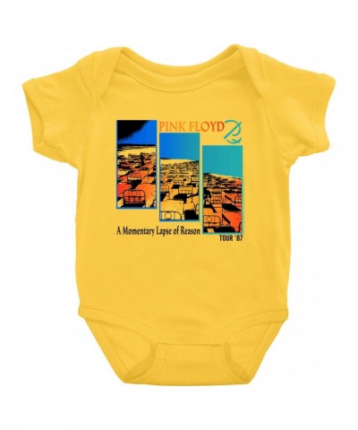 Pink Floyd Baby Short Sleeve Bodysuit | Fragmented Momentary Lapse Of Reason '87 Tour Bodysuit $9.78 Kids