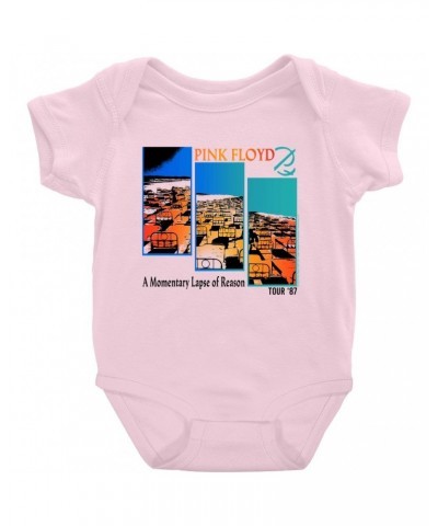 Pink Floyd Baby Short Sleeve Bodysuit | Fragmented Momentary Lapse Of Reason '87 Tour Bodysuit $9.78 Kids