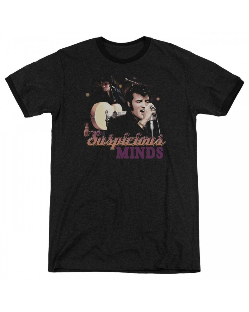 Elvis Presley Shirt | SUSPICIOUS MINDS Premium Ringer Tee $8.58 Shirts