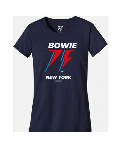 David Bowie Bowie 75 New York Womens Navy T-shirt $8.82 Shirts