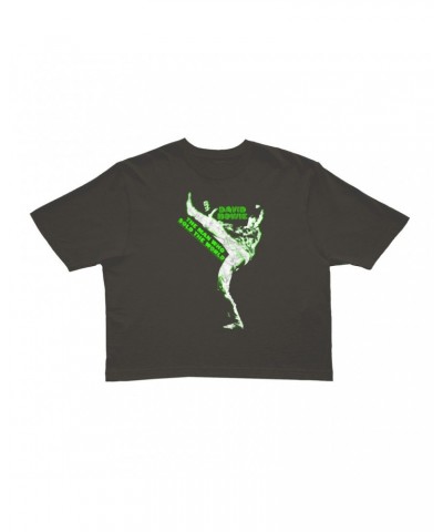 David Bowie Ladies' Crop Tee | Neon Green The Man Who Sold The World Crop T-shirt $8.62 Shirts