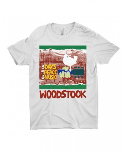 Woodstock T-Shirt | Red Green 3 Days Of Peace Structure Design Shirt $10.48 Shirts