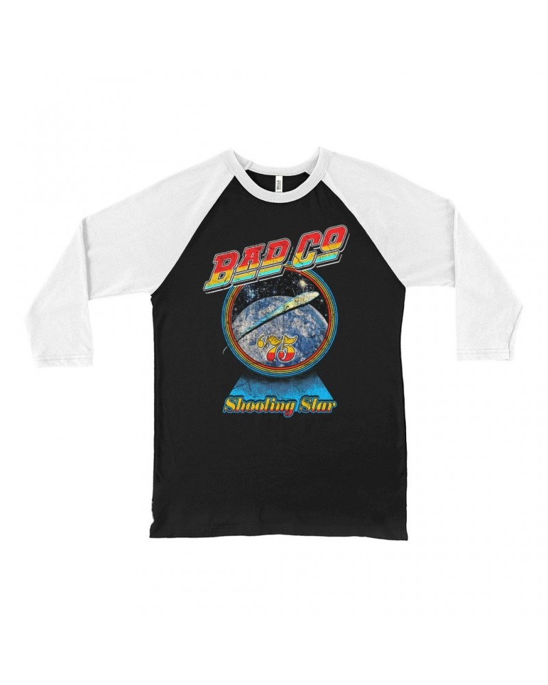 Bad Company 3/4 Sleeve Baseball Tee | 75 Shooting Star Orbit Distressed Shirt $14.68 Shirts