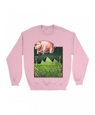 Pink Floyd Bright Colored Sweatshirt | Animals Meets The Pyramids Distressed Sweatshirt $14.33 Sweatshirts