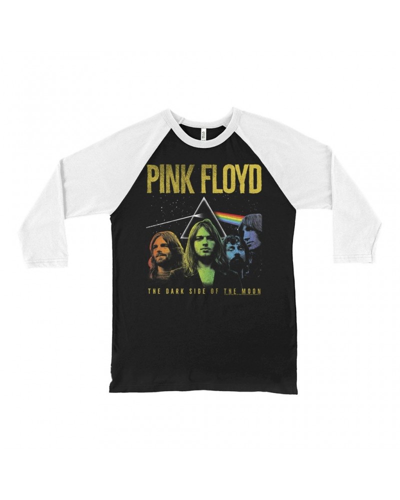 Pink Floyd 3/4 Sleeve Baseball Tee | Band Photo Ombre Prism Image Shirt $12.58 Shirts