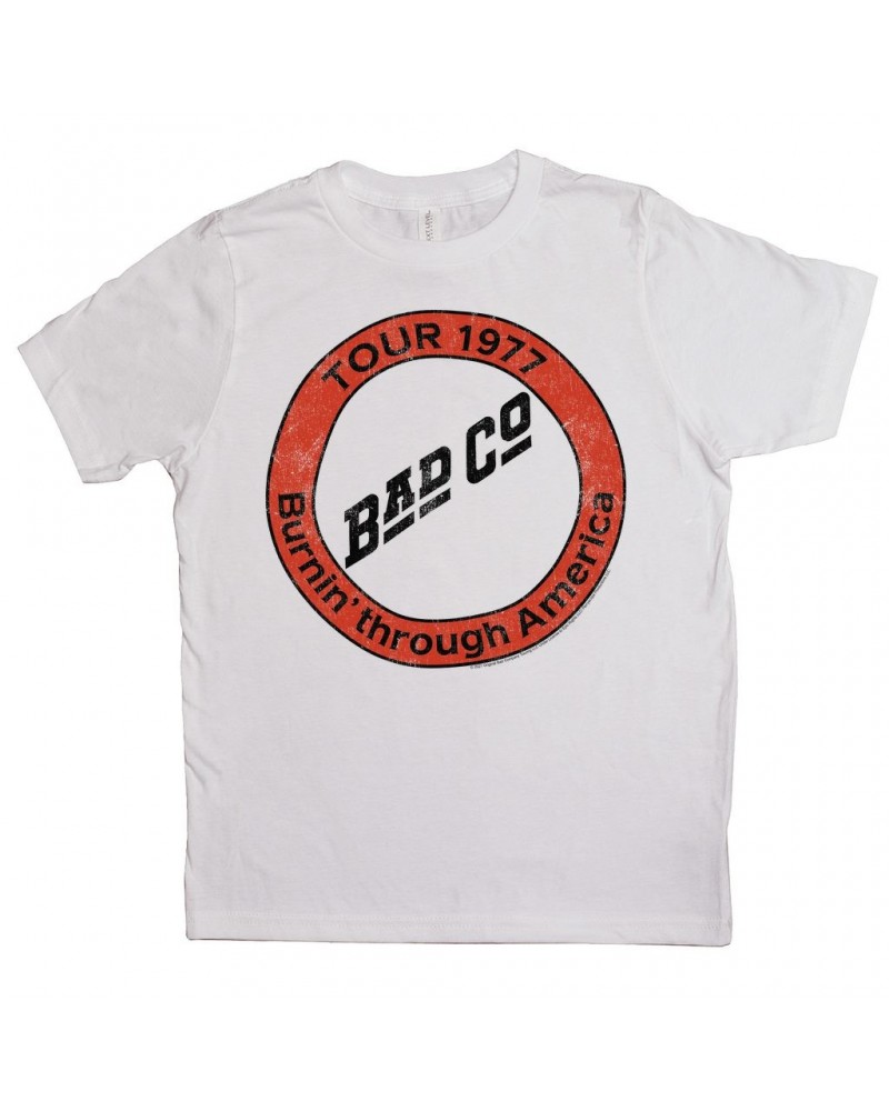 Bad Company Kids T-Shirt | Burnin Sky Tour 1977 Distressed Kids Shirt $10.10 Kids