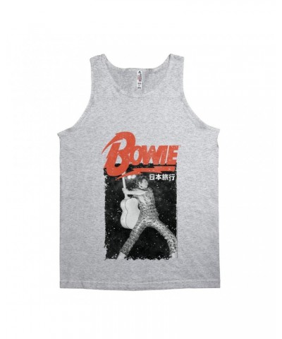 David Bowie Unisex Tank Top | Asia Concert Promotion Distressed Shirt $7.73 Shirts