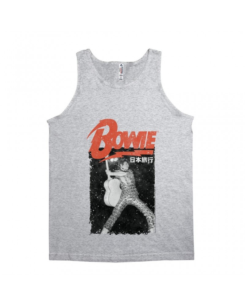 David Bowie Unisex Tank Top | Asia Concert Promotion Distressed Shirt $7.73 Shirts