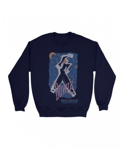 David Bowie Sweatshirt | Serious Moonlight Tour 1983 Design Sweatshirt $11.88 Sweatshirts