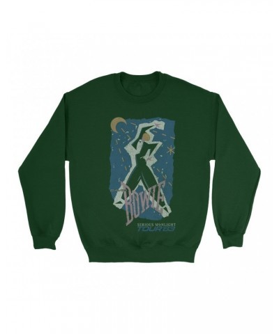 David Bowie Sweatshirt | Serious Moonlight Tour 1983 Design Sweatshirt $11.88 Sweatshirts