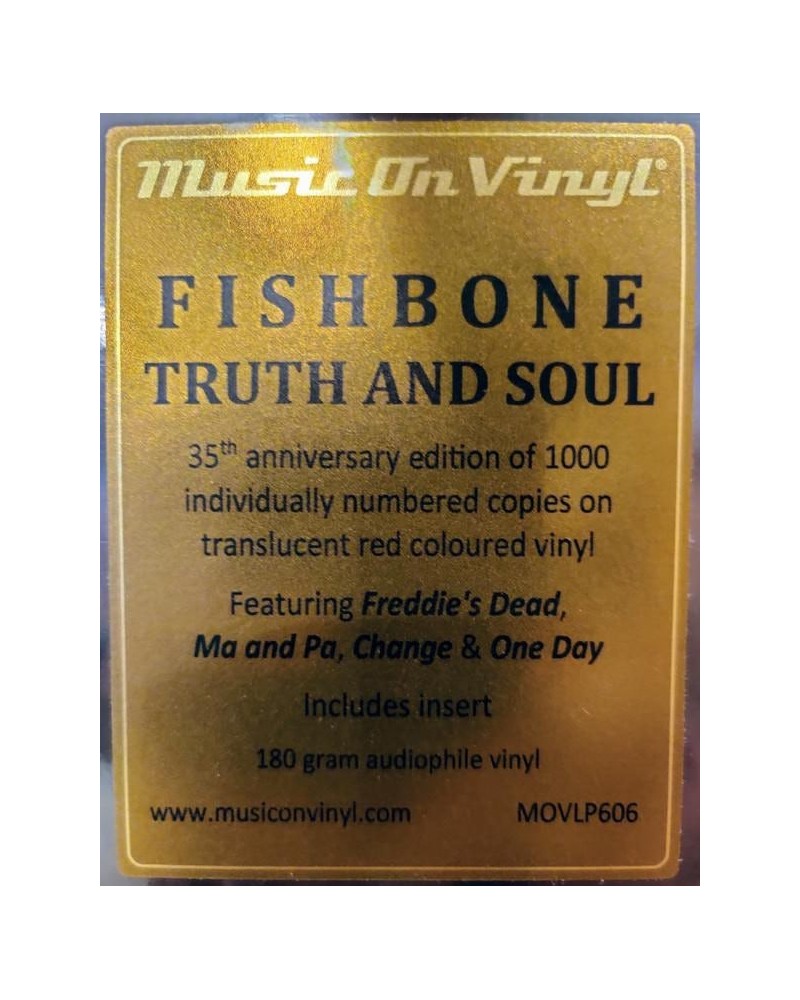 Fishbone TRUTH & SOUL 35TH ANNIV (TRANSLUCENT RED VINYL/180G) Vinyl Record $19.25 Vinyl