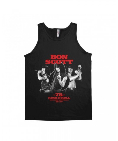 Bon Scott Unisex Tank Top | 75 Rock N Roll Australia Collage Shirt $8.23 Shirts