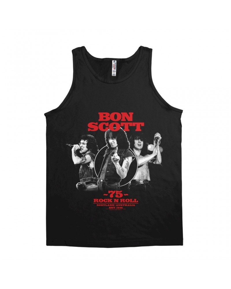 Bon Scott Unisex Tank Top | 75 Rock N Roll Australia Collage Shirt $8.23 Shirts