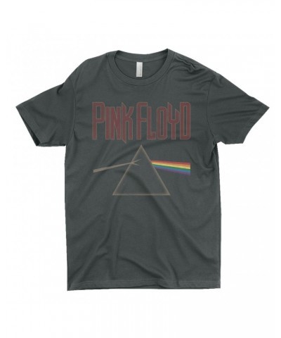 Pink Floyd T-Shirt | Dark Side Of The Moon Muted Retro Design Distressed Shirt $9.23 Shirts