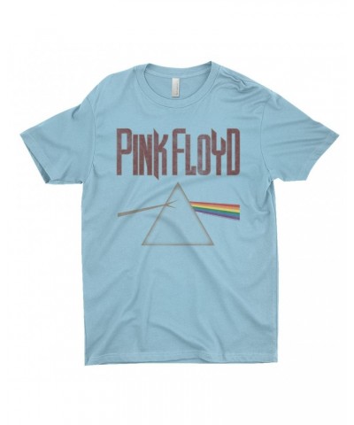 Pink Floyd T-Shirt | Dark Side Of The Moon Muted Retro Design Distressed Shirt $9.23 Shirts