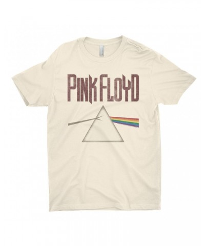 Pink Floyd T-Shirt | Dark Side Of The Moon Muted Retro Design Distressed Shirt $9.23 Shirts