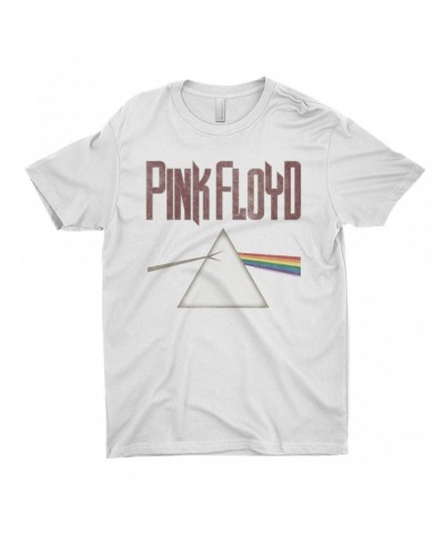 Pink Floyd T-Shirt | Dark Side Of The Moon Muted Retro Design Distressed Shirt $9.23 Shirts