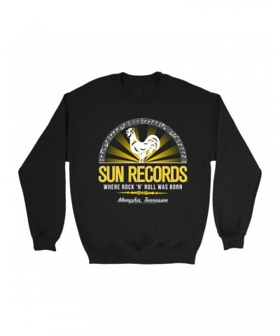 Sun Records Sweatshirt | Ombre Rooster Where Rock N' Roll Was Born Sweatshirt $14.68 Sweatshirts