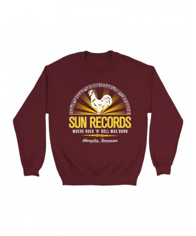 Sun Records Sweatshirt | Ombre Rooster Where Rock N' Roll Was Born Sweatshirt $14.68 Sweatshirts