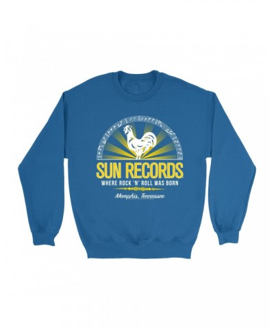 Sun Records Sweatshirt | Ombre Rooster Where Rock N' Roll Was Born Sweatshirt $14.68 Sweatshirts