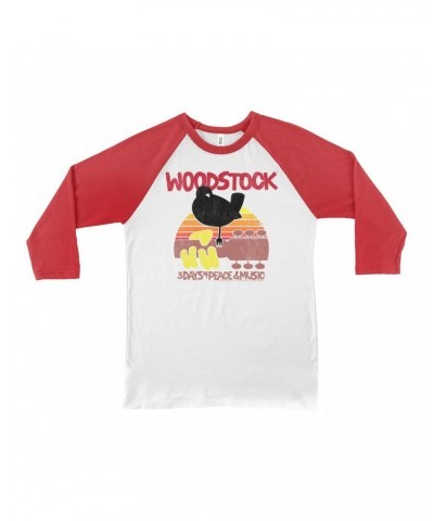 Woodstock 3/4 Sleeve Baseball Tee | Bird And Guitar Sunset Shirt $12.88 Shirts