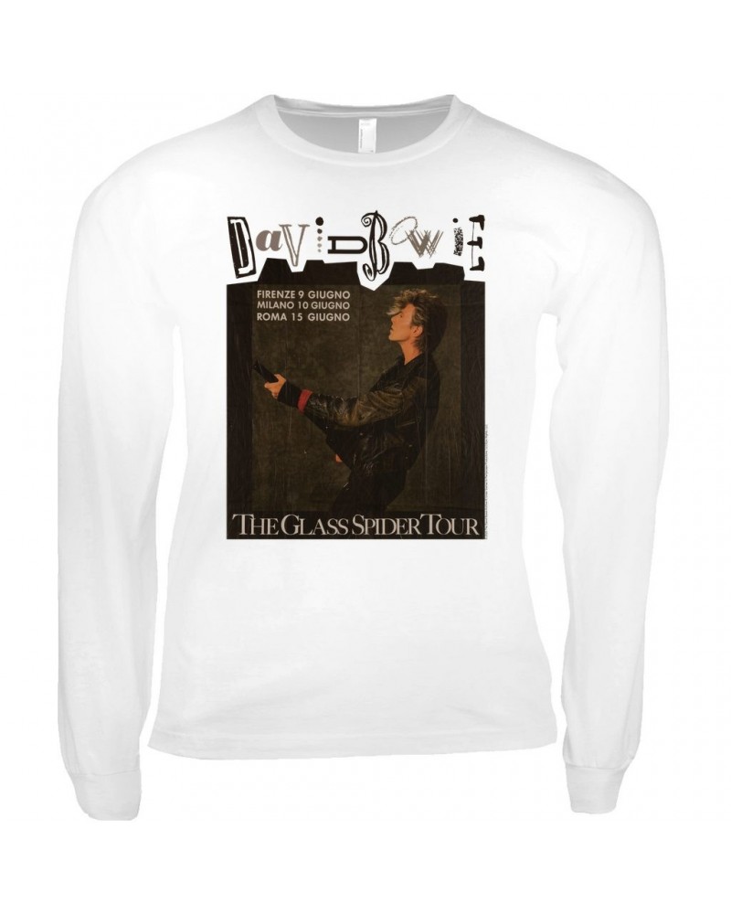 David Bowie Long Sleeve Shirt | The Glass Spider European Tour Shirt $12.88 Shirts