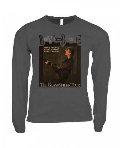 David Bowie Long Sleeve Shirt | The Glass Spider European Tour Shirt $12.88 Shirts