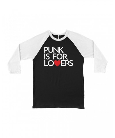 Music Life - Punk Music Life 3/4 Sleeve Baseball Tee | Punk Is For Lovers Music Life Shirt $8.98 Shirts