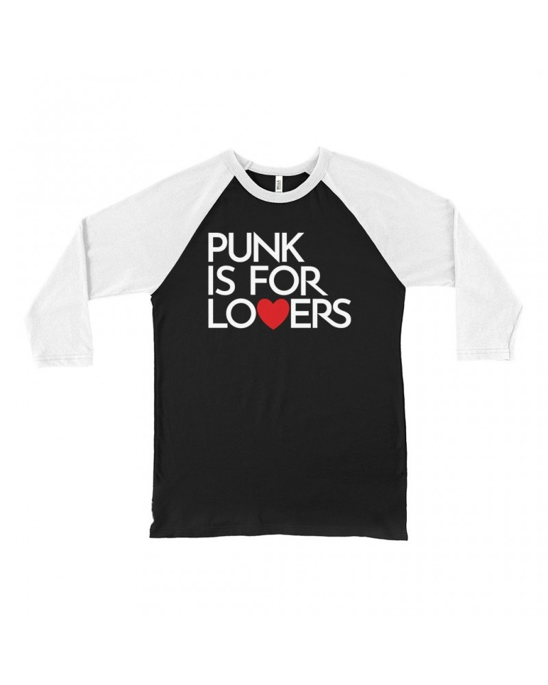 Music Life - Punk Music Life 3/4 Sleeve Baseball Tee | Punk Is For Lovers Music Life Shirt $8.98 Shirts