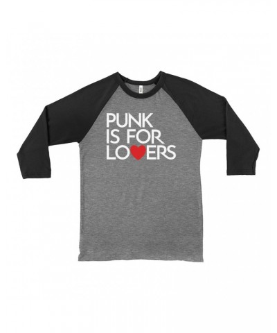 Music Life - Punk Music Life 3/4 Sleeve Baseball Tee | Punk Is For Lovers Music Life Shirt $8.98 Shirts